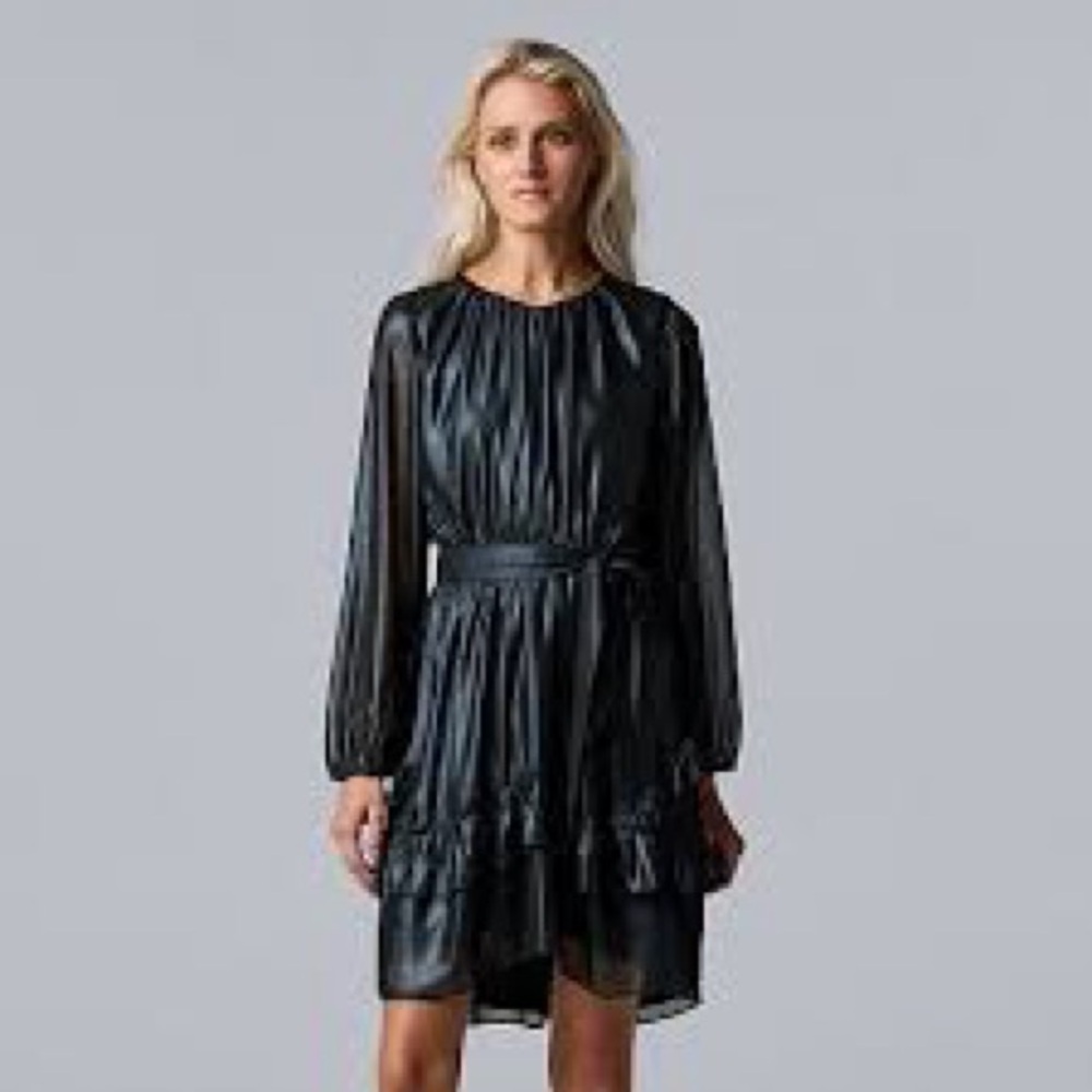 Simply Vera Vera Wang Long Sheer Sleeve Dress